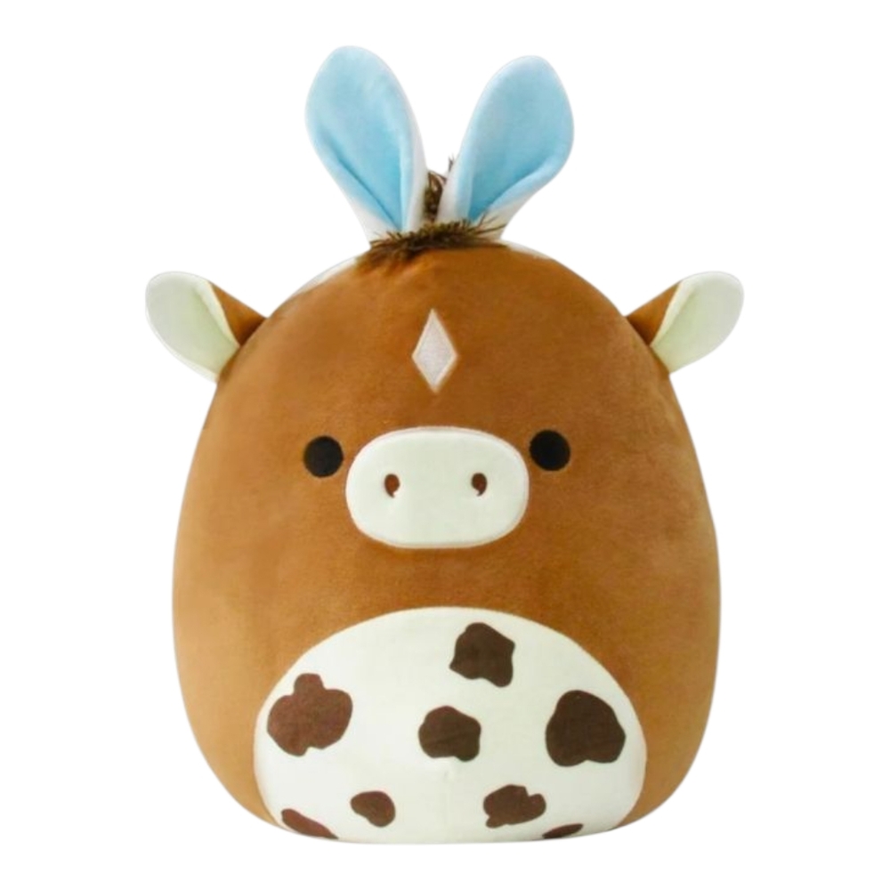 Squishmallows Official 12" Harry Brown and White Horse with Bunny‎ Ears! NWOT